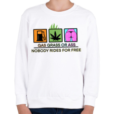 PRINTFASHION gas grass ass - Gyerek pulóver - Fehér gyerek pulóver, kardigán