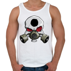 PRINTFASHION Gasmask skull - Férfi atléta - Fehér