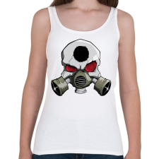 PRINTFASHION Gasmask skull - Női atléta - Fehér női trikó