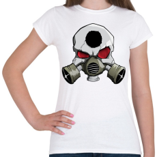 PRINTFASHION Gasmask skull - Női póló - Fehér