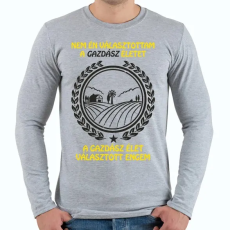 PRINTFASHION Gazdász élet - Férfi hosszú ujjú póló - Sport szürke