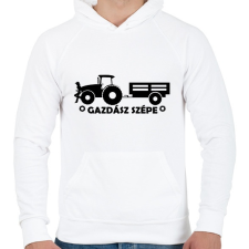 PRINTFASHION Gazdász szépe - Férfi kapucnis pulóver - Fehér férfi pulóver, kardigán