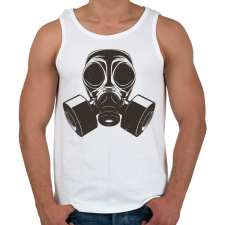 PRINTFASHION Gázmaszk - Férfi atléta - Fehér atléta, trikó