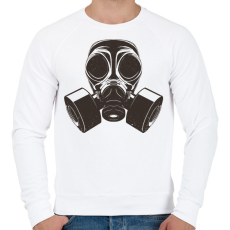PRINTFASHION Gázmaszk - Férfi pulóver - Fehér