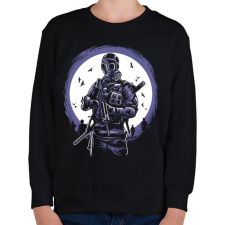PRINTFASHION Gázmaszkos katona - Gyerek pulóver - Fekete gyerek pulóver, kardigán