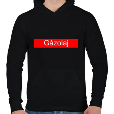 PRINTFASHION Gázolaj - Férfi kapucnis pulóver - Fekete férfi pulóver, kardigán