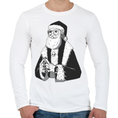 PRINTFASHION Geek Mikulás - Férfi hosszú ujjú póló - Fehér
