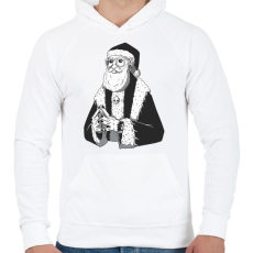 PRINTFASHION Geek Mikulás - Férfi kapucnis pulóver - Fehér