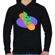 PRINTFASHION gekkó - Férfi kapucnis pulóver - Fekete