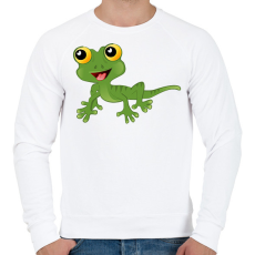 PRINTFASHION Gekkó - Férfi pulóver - Fehér