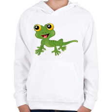 PRINTFASHION Gekkó - Gyerek kapucnis pulóver - Fehér