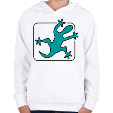 PRINTFASHION Gekkó - Gyerek kapucnis pulóver - Fehér gyerek pulóver, kardigán