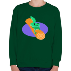 PRINTFASHION gekkó - Gyerek pulóver - Sötétzöld