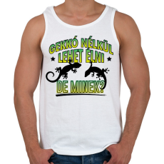 PRINTFASHION Gekkó nélkül élni - Férfi atléta - Fehér