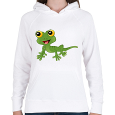 PRINTFASHION Gekkó - Női kapucnis pulóver - Fehér