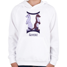PRINTFASHION Gemini Hermelins - Gyerek kapucnis pulóver - Fehér gyerek pulóver, kardigán