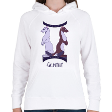 PRINTFASHION Gemini Hermelins - Női kapucnis pulóver - Fehér