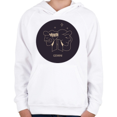 PRINTFASHION Gemini - Ikrek - Gyerek kapucnis pulóver - Fehér