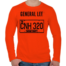 PRINTFASHION GENERAL LEE - Férfi hosszú ujjú póló - Narancs férfi póló