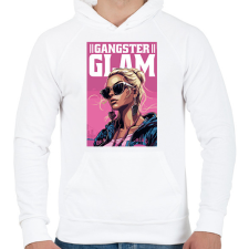 PRINTFASHION Gengszter Barbie - Férfi kapucnis pulóver - Fehér férfi pulóver, kardigán