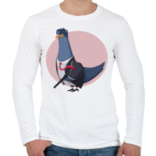 PRINTFASHION Gengszter galamb - Férfi hosszú ujjú póló - Fehér férfi póló