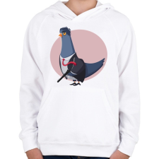 PRINTFASHION Gengszter galamb - Gyerek kapucnis pulóver - Fehér gyerek pulóver, kardigán