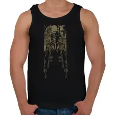 PRINTFASHION Gengszter koponya - Férfi atléta - Fekete atléta, trikó