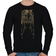 PRINTFASHION Gengszter koponya - Férfi pulóver - Fekete