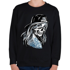 PRINTFASHION Gengszter lány - Gyerek pulóver - Fekete