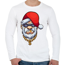 PRINTFASHION Gengszter mikulás - Férfi hosszú ujjú póló - Fehér