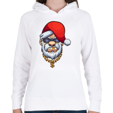 PRINTFASHION Gengszter mikulás - Női kapucnis pulóver - Fehér