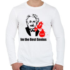 PRINTFASHION genius - Férfi hosszú ujjú póló - Fehér férfi póló