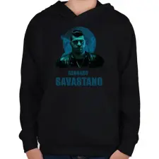 PRINTFASHION GENNARO SAVASTANO- GOMORRAH - Gyerek kapucnis pulóver - Fekete gyerek pulóver, kardigán