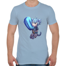 PRINTFASHION Genshin cat Chongyu - Férfi póló - Világoskék férfi póló