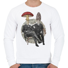 PRINTFASHION Gentleman mushrooms - Férfi pulóver - Fehér