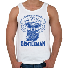 PRINTFASHION Gentleman - Szakállas koponya - Férfi atléta - Fehér