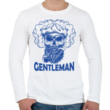 PRINTFASHION Gentleman - Szakállas koponya - Férfi hosszú ujjú póló - Fehér férfi póló