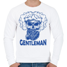 PRINTFASHION Gentleman - Szakállas koponya - Férfi pulóver - Fehér férfi pulóver, kardigán