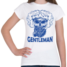 PRINTFASHION Gentleman - Szakállas koponya - Női póló - Fehér női póló