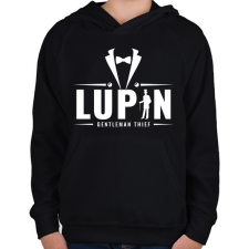 PRINTFASHION Gentleman thief - Gyerek kapucnis pulóver - Fekete gyerek pulóver, kardigán
