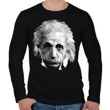 PRINTFASHION Geometrikus Einstein - Férfi hosszú ujjú póló - Fekete férfi póló