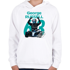 PRINTFASHION George Russell  - Gyerek kapucnis pulóver - Fehér