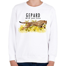 PRINTFASHION gepard - Gyerek pulóver - Fehér gyerek pulóver, kardigán