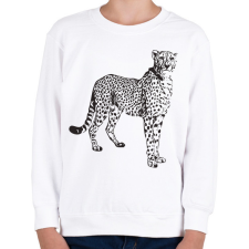 PRINTFASHION Gepárd  - Gyerek pulóver - Fehér gyerek pulóver, kardigán