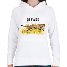 PRINTFASHION gepard - Női kapucnis pulóver - Fehér