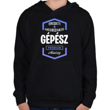 PRINTFASHION Gépész prémium minőség - Gyerek kapucnis pulóver - Fekete gyerek pulóver, kardigán