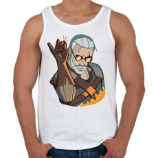 PRINTFASHION Geralt - Igni jel - Férfi atléta - Fehér