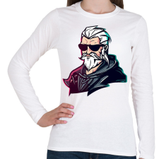 PRINTFASHION Geralt the witcher - Női hosszú ujjú póló - Fehér női póló