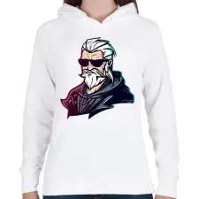 PRINTFASHION Geralt the witcher - Női kapucnis pulóver - Fehér női pulóver, kardigán