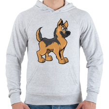 PRINTFASHION German Shepherd - Férfi kapucnis pulóver - Sport szürke férfi pulóver, kardigán